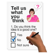 An accessible survey question asking people to tell us what they think