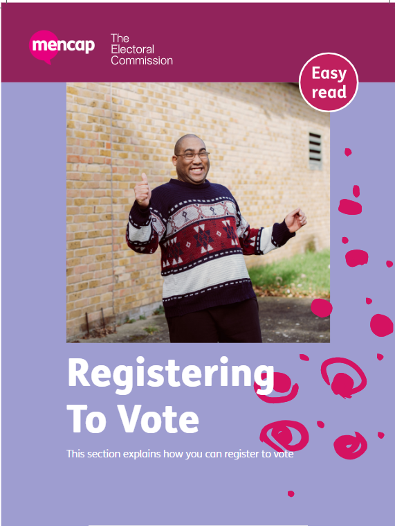Front page image of the registering to vote document