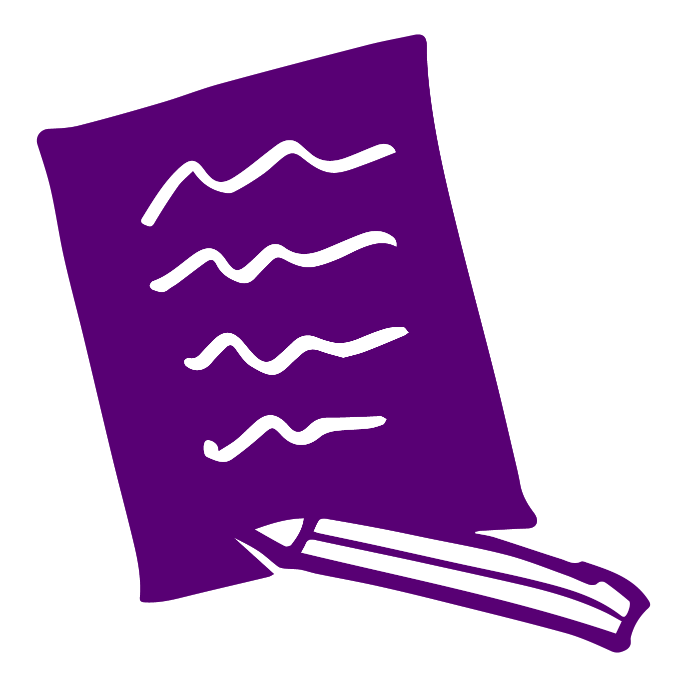 Paper and pencil purple icon