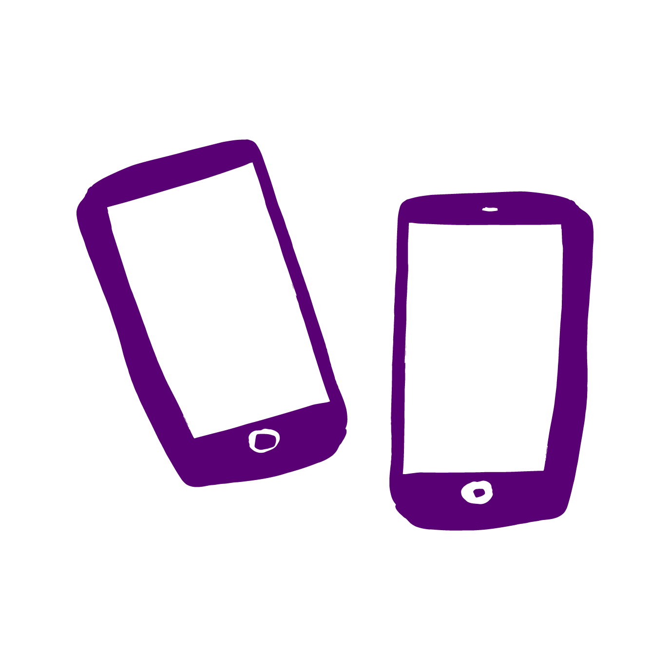 Two purple icon mobile phones