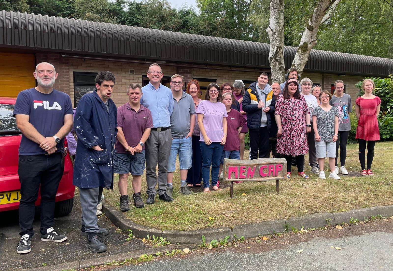 Mencap Cymru's day service in Llanfyllin being visited by MS Russell George.jpg