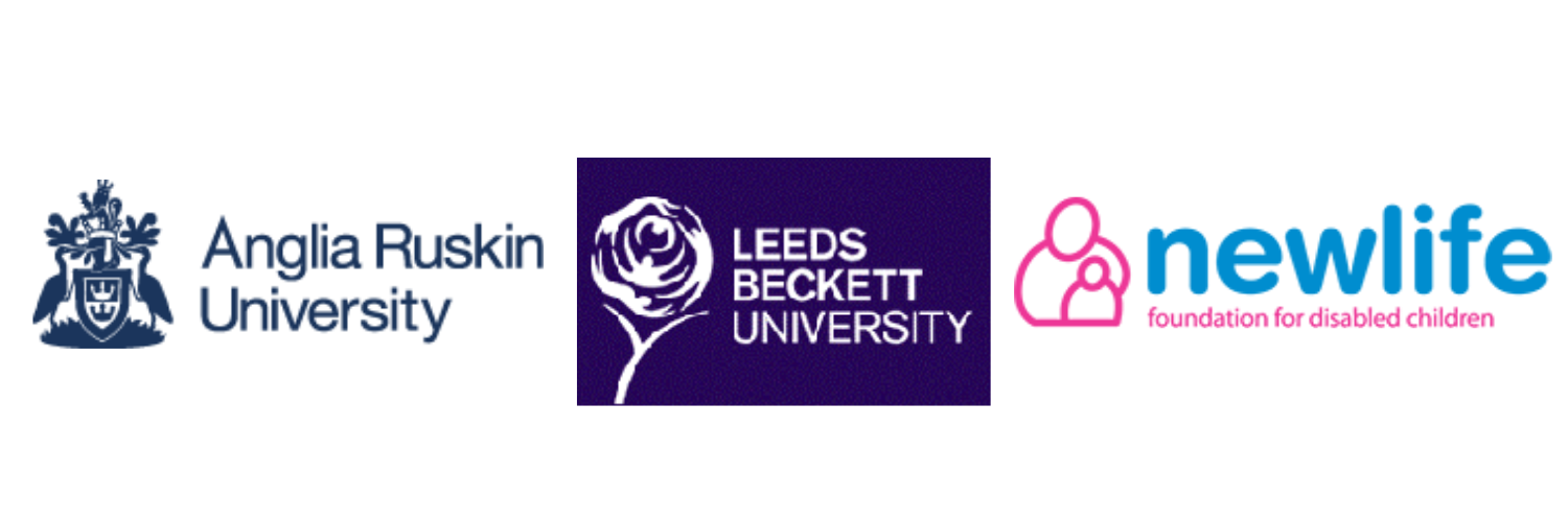 Anglia Ruskin University, Leeds Beckett University and Newlife Foundation for Disabled Children logos