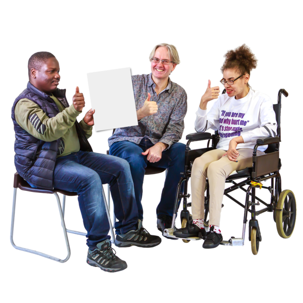 A group of people with a learning disability making a decision