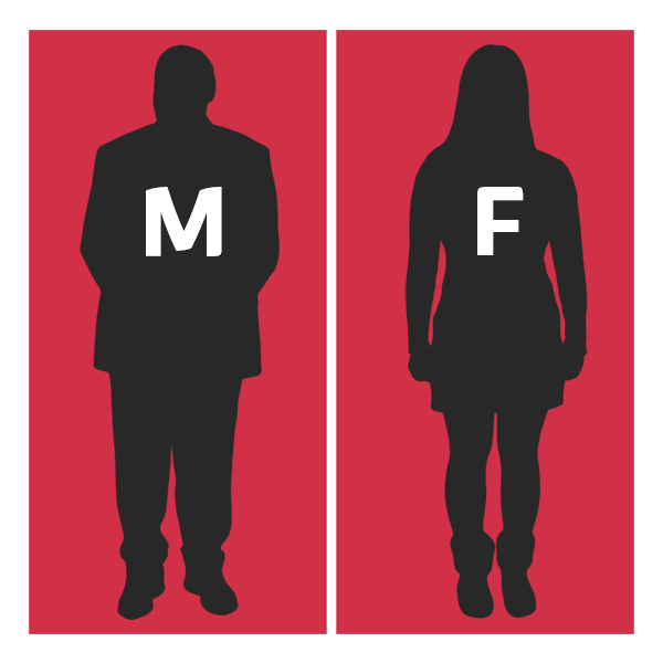 Male and female silhouettes