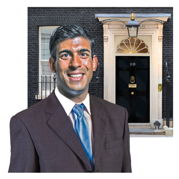 A picture of Prime Minister Rishi Sunak outside number 10 Downing Street