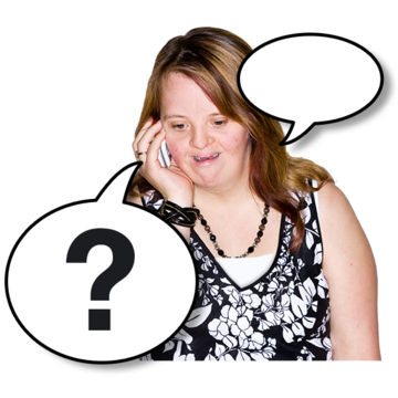 A lady is talking on the phone. She is answering questions.
