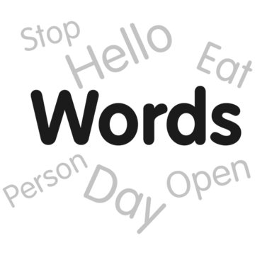 A word cloud of different words