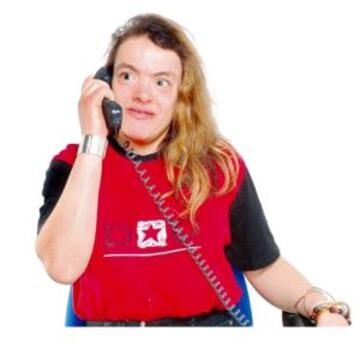 A woman making a phone call