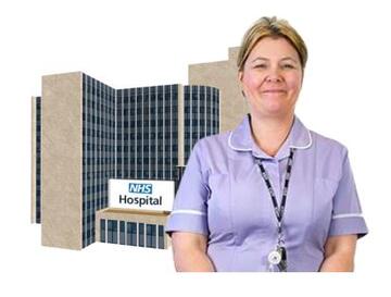 A nurse outside a hospital