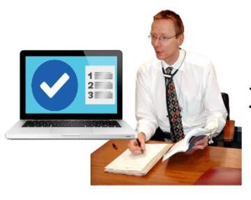 A doctor with a computer