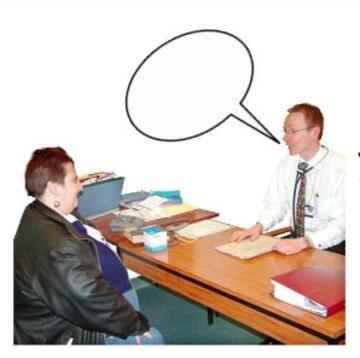 A doctor talking to a patient