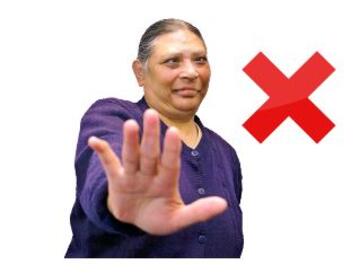 A woman saying no