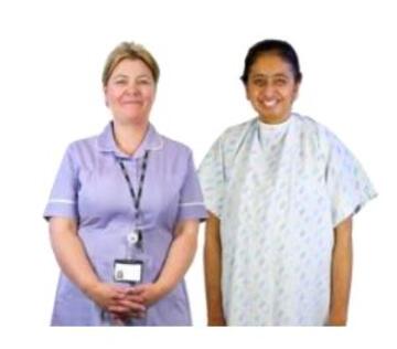 A nurse and a patient