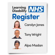 The front cover of the NHS learning disability register showing peoples names