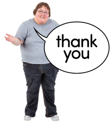 Person saying thankyou