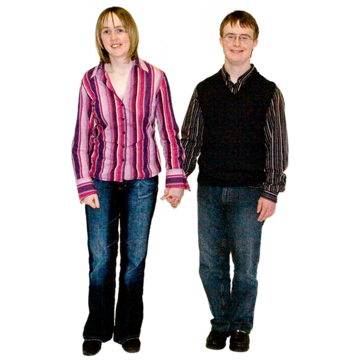 A young couple holding hands