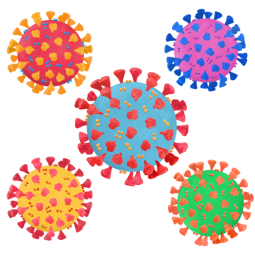 A drawing of a virus