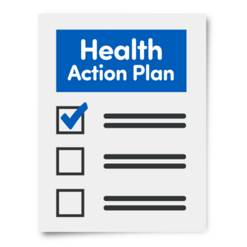 A page with the title Health Action Plan.