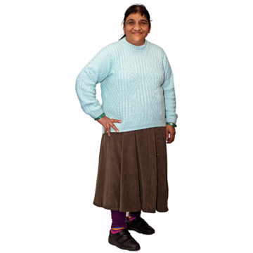 A woman standing on her own
