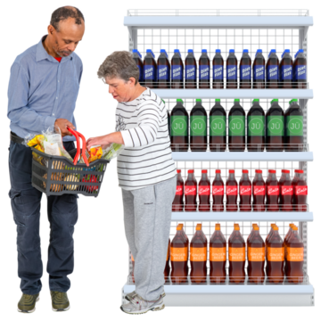 A couple shopping in a supermarket