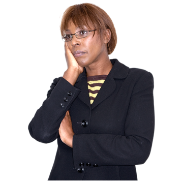 A woman looking confused and worried