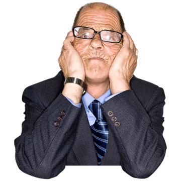 A man with his head in his hands looking worried