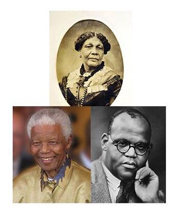 Images of Mary Seacole, Nelson Mandela and Dr Harold Moody