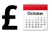 A pound sign next to a calendar showing the month of October