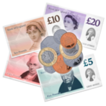 Bank notes and coins