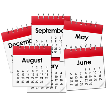 Monthly pages from a calendar