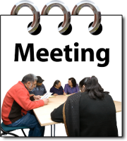 A diary page showing a meeting 