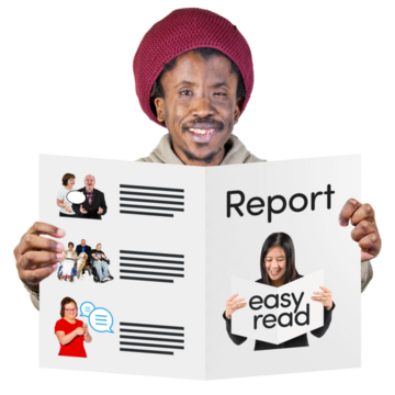 A man reading an easy read report