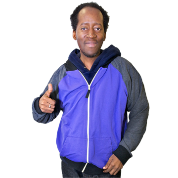 A man with his thumb up.