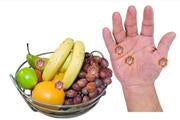 The virus on a hand and in a bowl of fruit