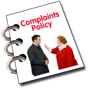 A booklet with the words 'Complaints Policy' written on it