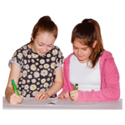 A child with a teacher marking work