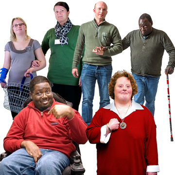 Pictures of different people receiving support