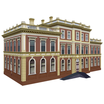 A drawing of a council building