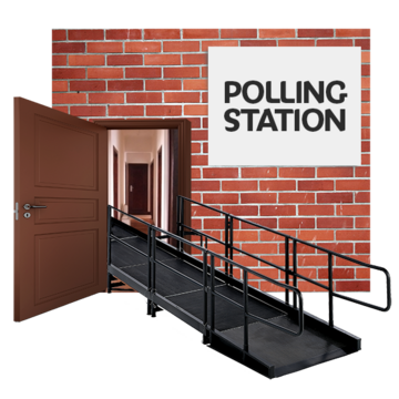 The front door of a polling station