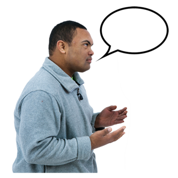 A man explaining something to someone