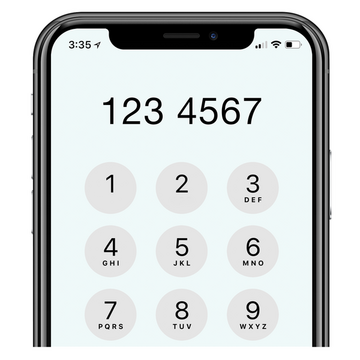 A mobile phone showing a number