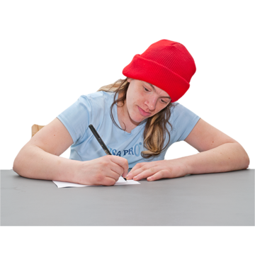 A woman writing a letter