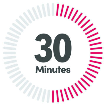 A timer showing 30 minutes.