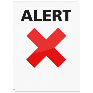 Text reads ALERT with a red cross underneath