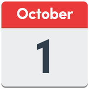 A calendar showing 1 October.