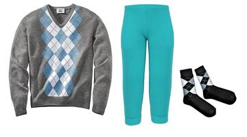 a jumper, leggings and socks