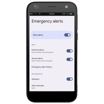 A mobile phone with Emergency Settings on the screen