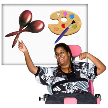 A woman choosing an activity from a notice board