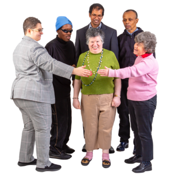 A group protecting someone