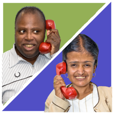 A phone conversation between two people